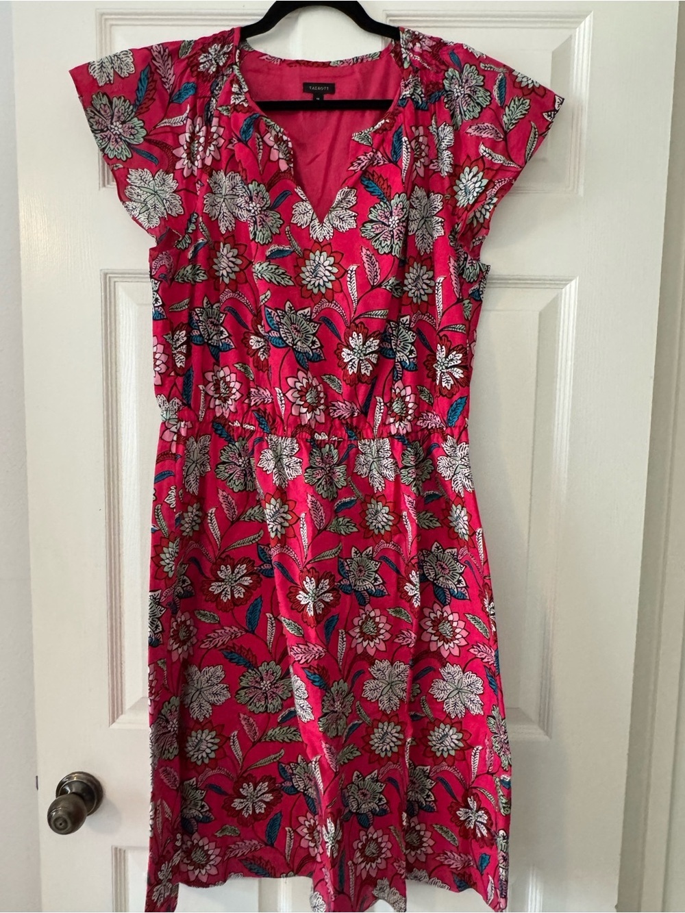Talbots Pink Floral Fit and Flare Dress